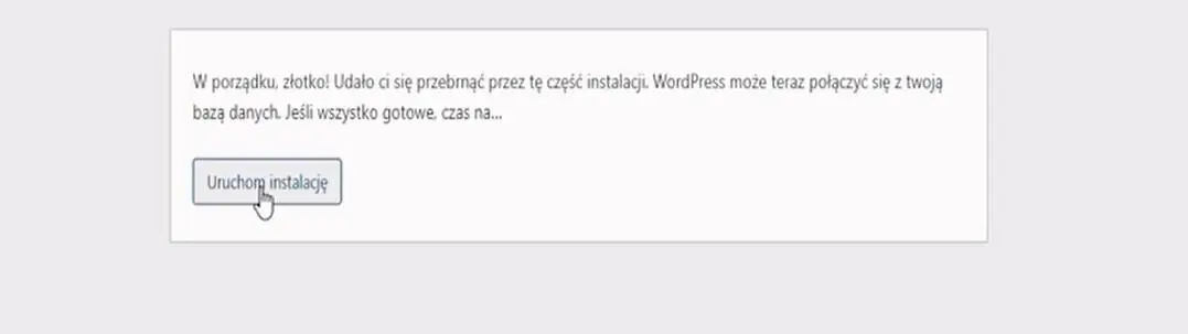 Baza danych WP jest zainstalowana